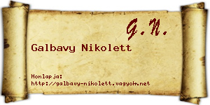 Galbavy Nikolett névjegykártya